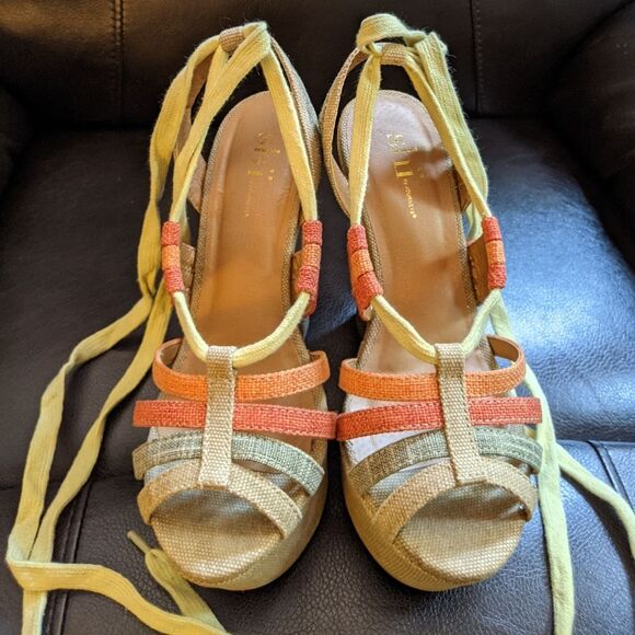 Shi Journeys Missile Multi Strappy Boho Tall Wedge - Picture 5 of 15